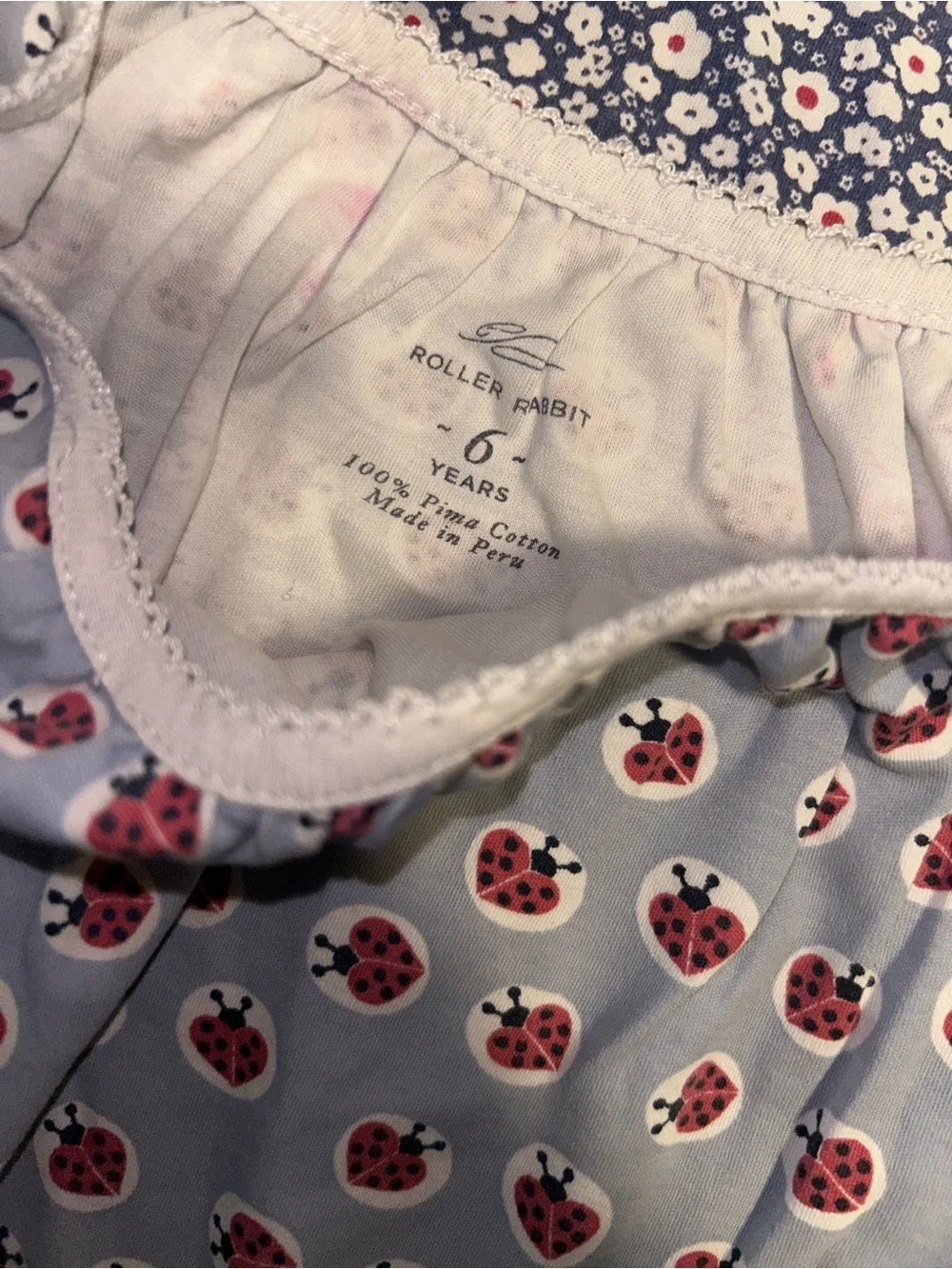 Roller Rabbit Girls' Navy Floral & Light Blue Ladybug Tank Tops